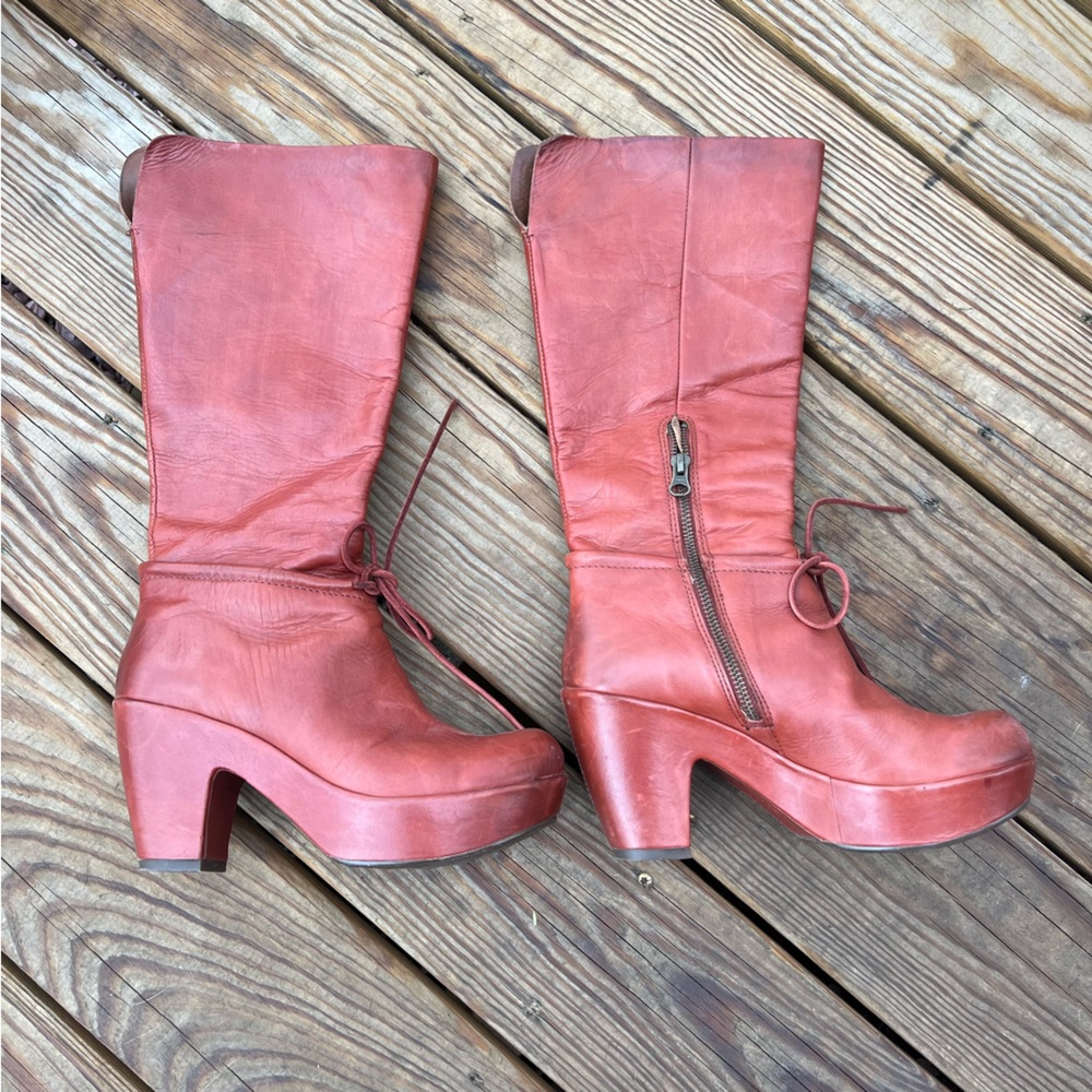 Kork-Ease Red Leather Platform Boots